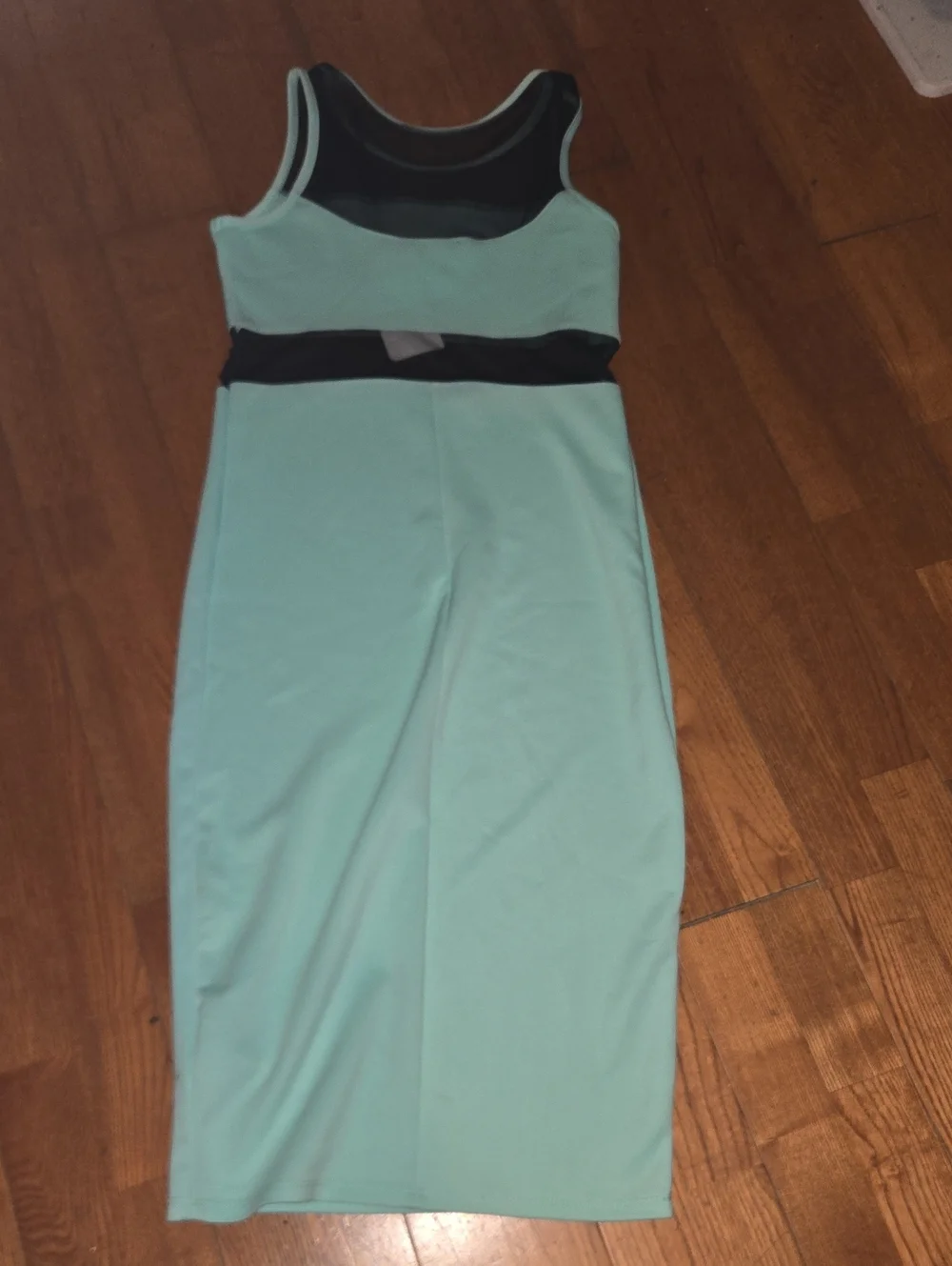 Nicki Minaj Mint Green Dress with Black Mesh Size M